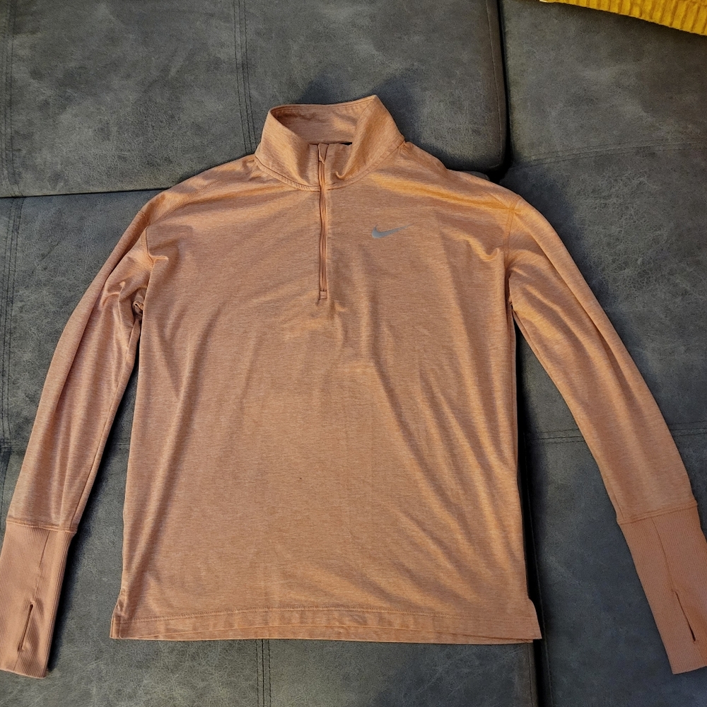 Nike Dri Fit 1/4 zip up pullover Nike Run size small cream color.